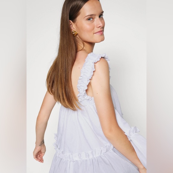 Brogger | olive babydoll ruffle-trimmed shell top | NWT size L - Picture 4 of 16